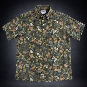 Reyn Spooner Reverse Print Hawaiian Shirt Mens Medium Pullover Made USA